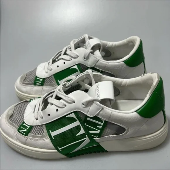 Valentino VL7N Leather Logo SneakersWhite Green Mens EU 41/US 8